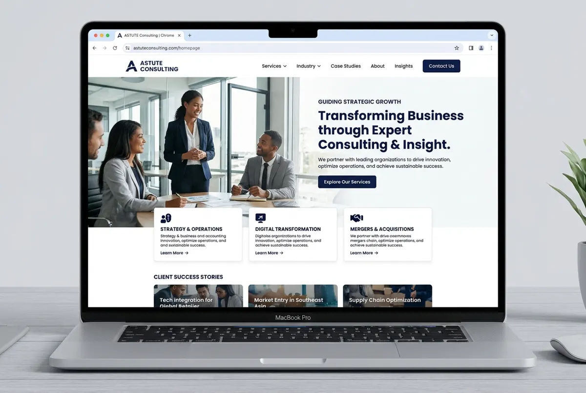 Corporate Business Website main screen