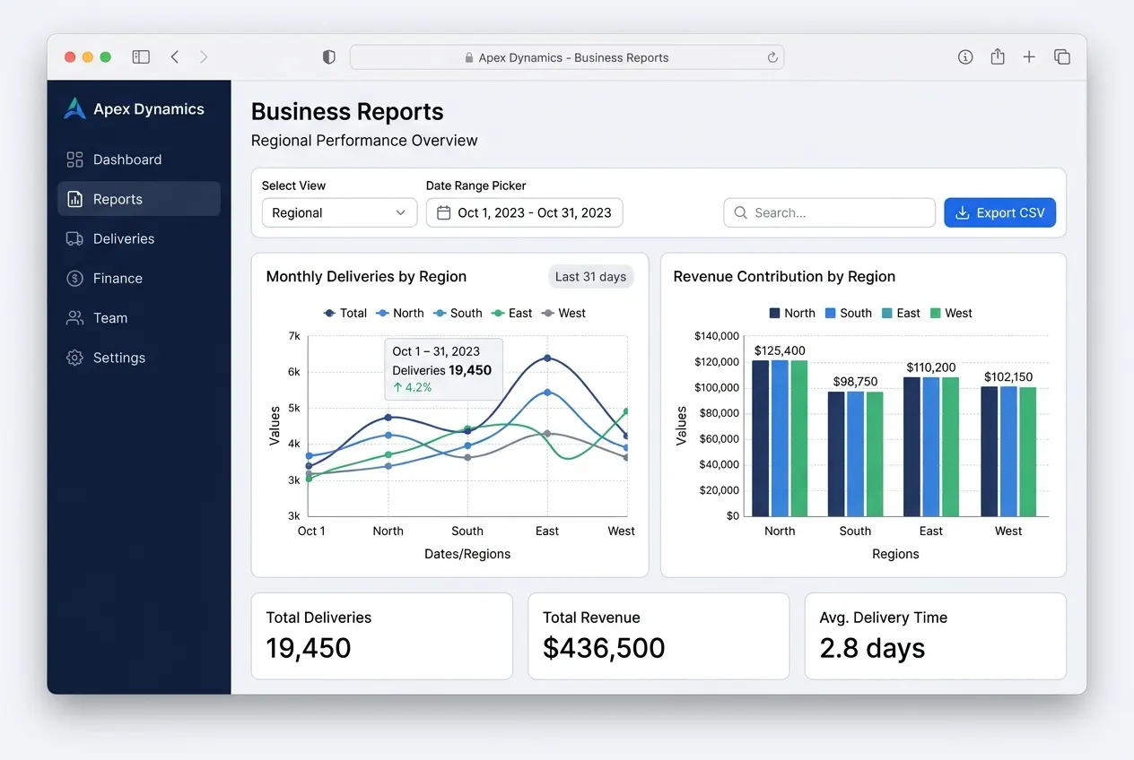 Operations Admin Dashboard screen 2