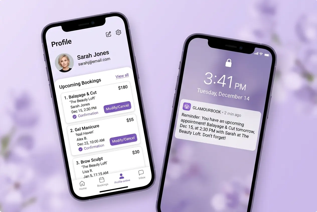Salon Booking App screen 2
