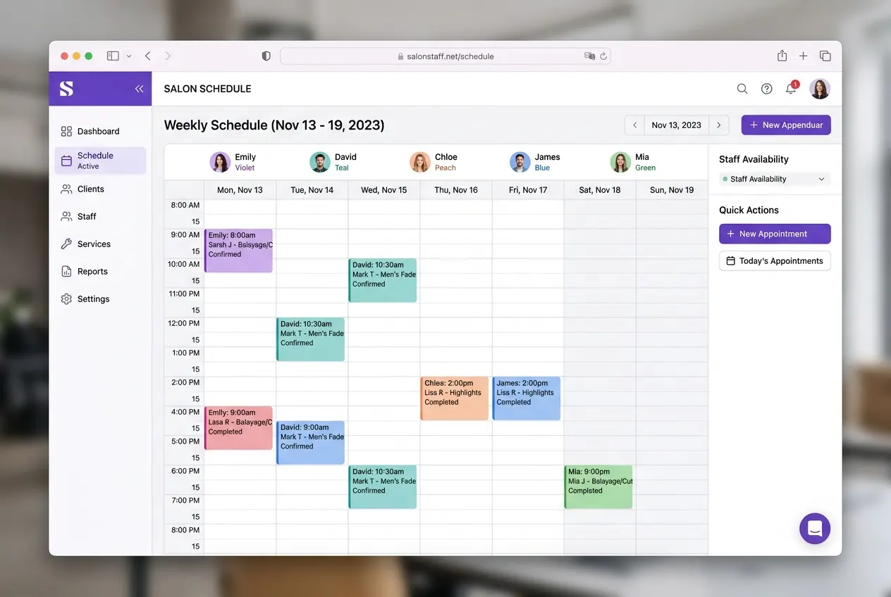 Salon Booking App screen 1